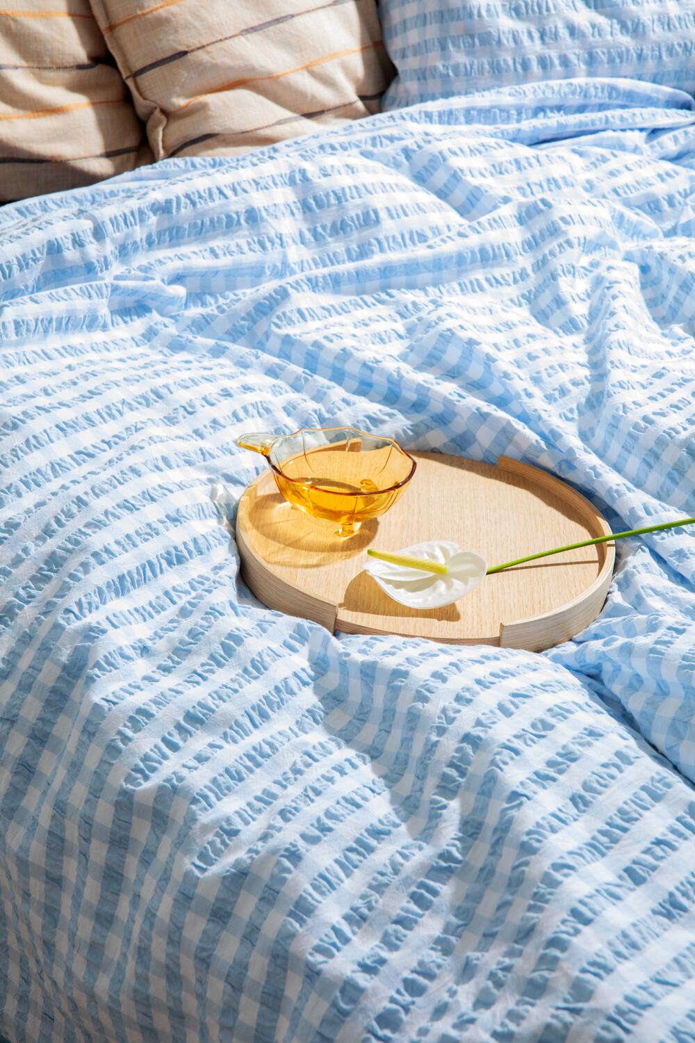 Bæk&Bølge sengetøj - lyseblå/hvid